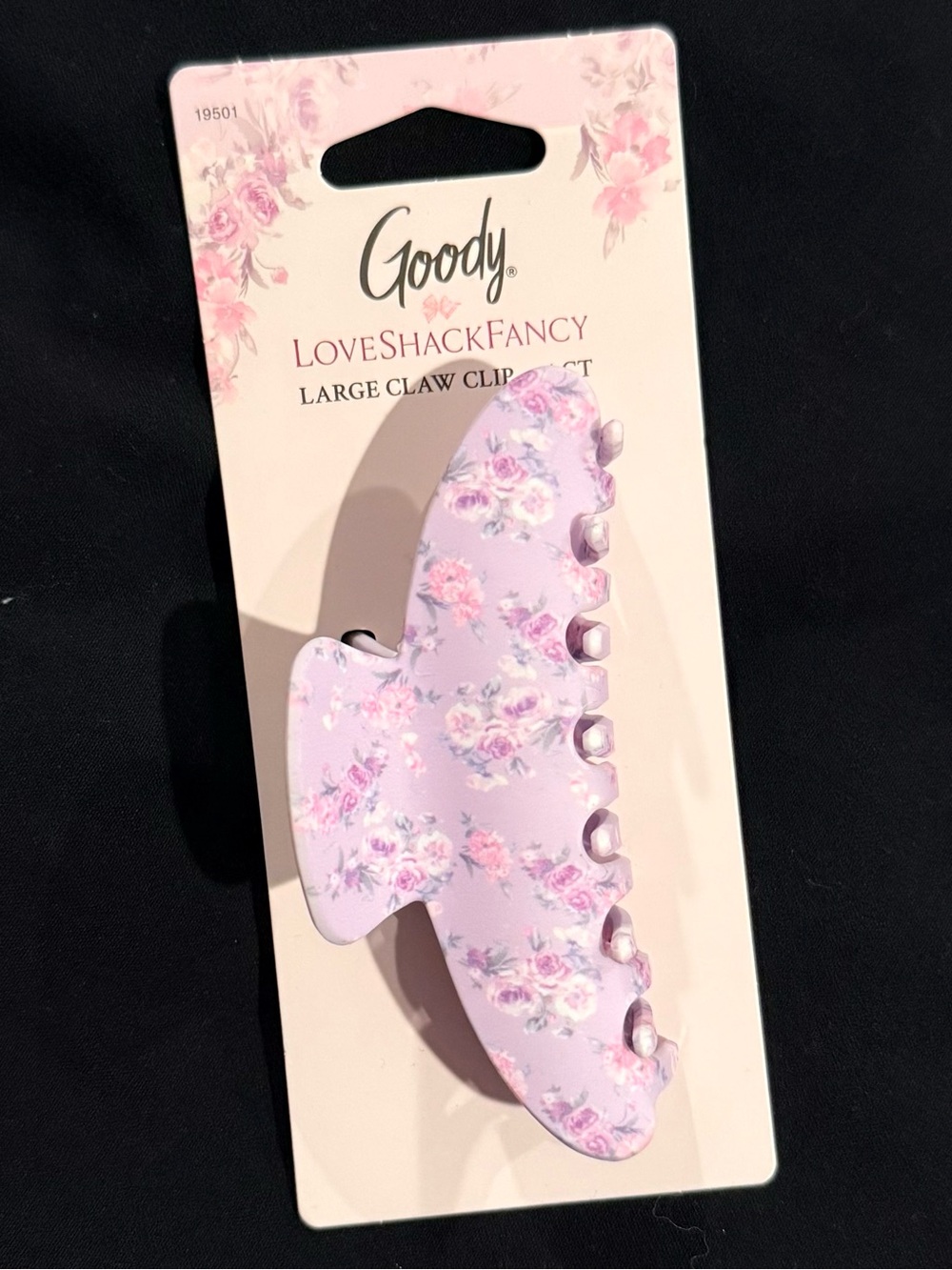LoveShackFancy Lavender Pink Floral Large Claw Clip